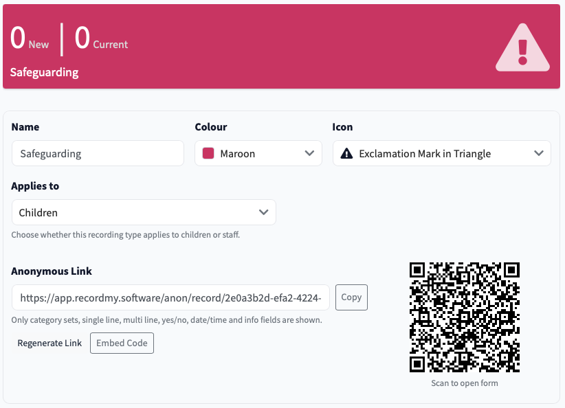 Anonymous reporting workflow preview