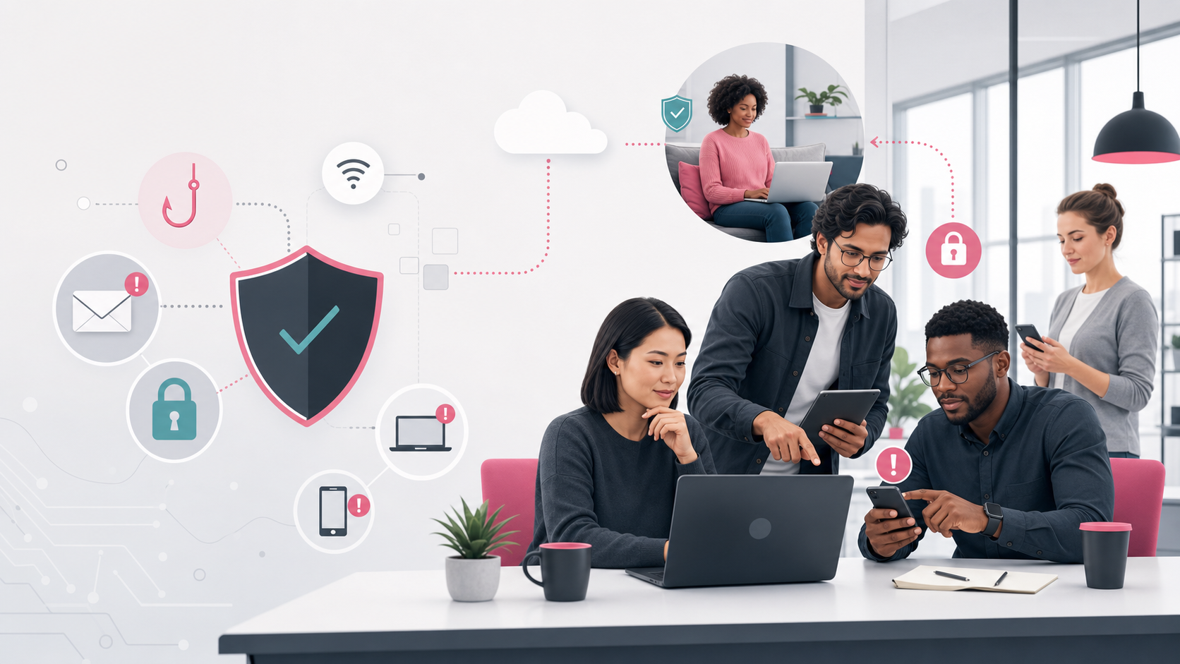 Workplace cyber security artwork from the Cyber Security General 2026 course